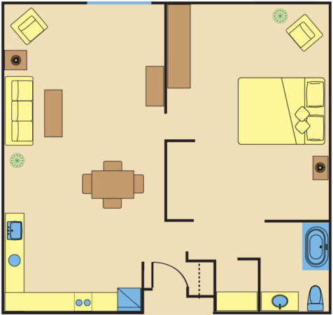One Bedroom Floor Plan Unit B StaySky Suites